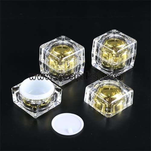 Cosmetic Acrylic Diamond Shape Transparent Plastic Cream Jar